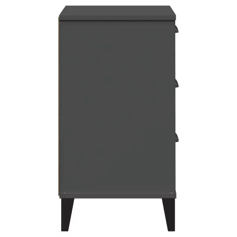 Table de Chevet D'Appoint, Meuble de Chambre, Bois d'Ingénierie, Blanc Gris Anthracite