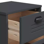 Table de Chevet D'Appoint, Meuble de Chambre, Bois d'Ingénierie, Blanc Gris Anthracite