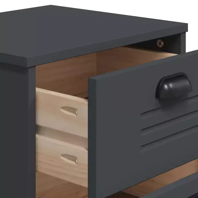 Table de Chevet D'Appoint, Meuble de Chambre, Bois d'Ingénierie, Blanc Gris Anthracite