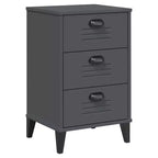 Table de Chevet D'Appoint, Meuble de Chambre, Bois d'Ingénierie, Blanc Gris Anthracite