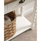 Console avec Rangement, 40x14x33, Blanc