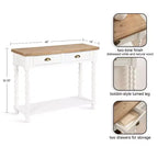 Console avec Rangement, 40x14x33, Blanc