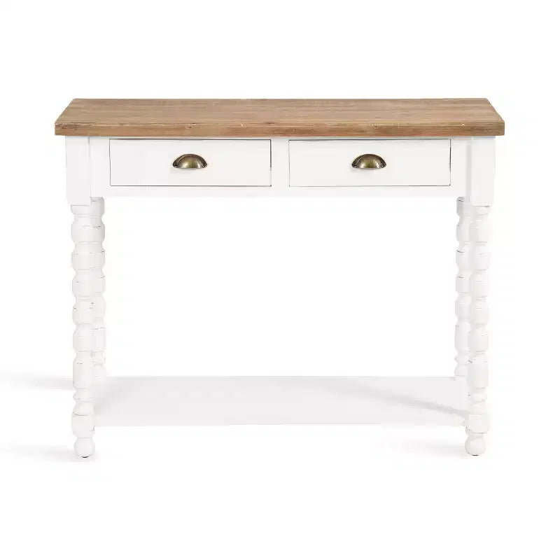 Console avec Rangement, 40x14x33, Blanc