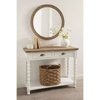 Console avec Rangement, 40x14x33, Blanc