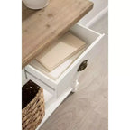 Console avec Rangement, 40x14x33, Blanc