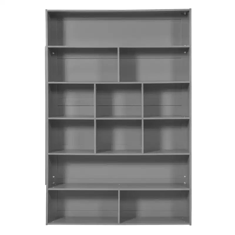 Lit superposé double sur double/double sur grand avec 2 tiroirs et une armoire à plusieurs niveaux, blanc/gris