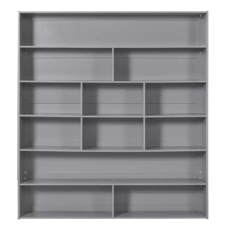 Lit superposé double sur double/double sur grand avec 2 tiroirs et une armoire à plusieurs niveaux, blanc/gris