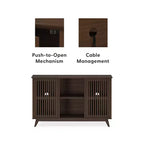 Bahut Mid-Century Moderne en Bois Massif avec 2 Portes, Meuble TV 49" pour Salon