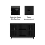 Bahut Mid-Century Moderne en Bois Massif avec 2 Portes, Meuble TV 49" pour Salon