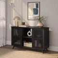 Bahut Mid-Century Moderne en Bois Massif avec 2 Portes, Meuble TV 49" pour Salon