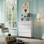 Commode en tissu à 8 tiroirs, tour de rangement haute pour chambre, placard, salon, couloir