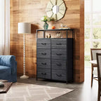 Commode en tissu à 8 tiroirs, tour de rangement haute pour chambre, placard, salon, couloir