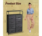 Commode en tissu à 8 tiroirs, tour de rangement haute pour chambre, placard, salon, couloir