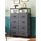 Commode en tissu à 8 tiroirs, tour de rangement haute pour chambre, placard, salon, couloir