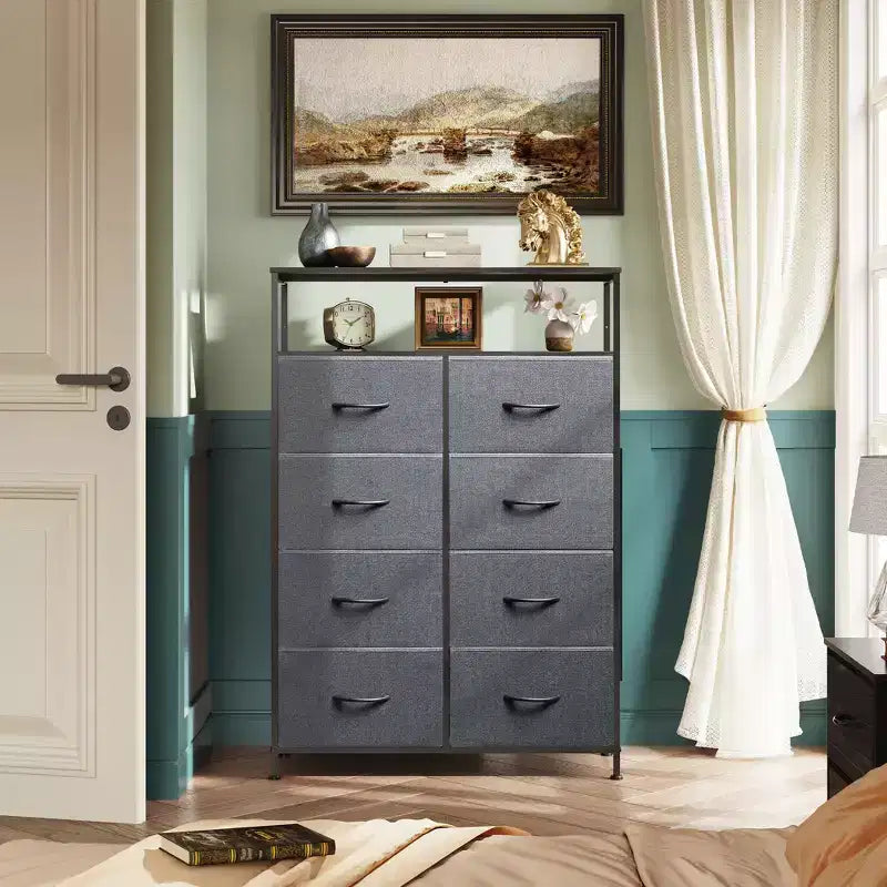 Commode en tissu à 8 tiroirs, tour de rangement haute pour chambre, placard, salon, couloir
