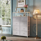 Commode en tissu à 8 tiroirs, tour de rangement haute pour chambre, placard, salon, couloir