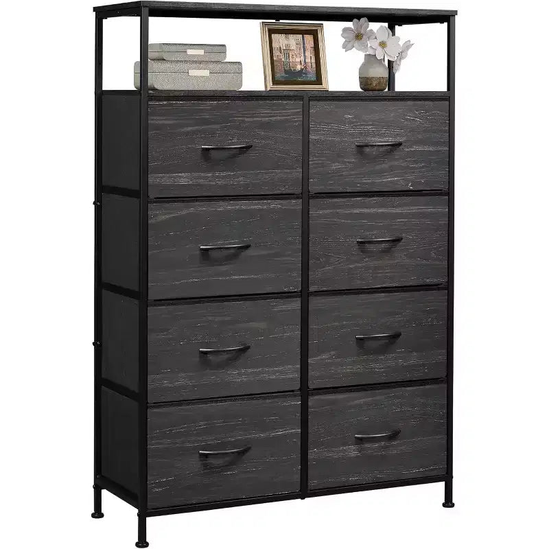 Commode en tissu à 8 tiroirs, tour de rangement haute pour chambre, placard, salon, couloir