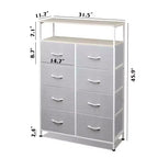 Commode en tissu à 8 tiroirs, tour de rangement haute pour chambre, placard, salon, couloir