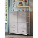 Commode en tissu à 8 tiroirs, tour de rangement haute pour chambre, placard, salon, couloir