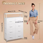 Commode en tissu à 8 tiroirs, tour de rangement haute pour chambre, placard, salon, couloir