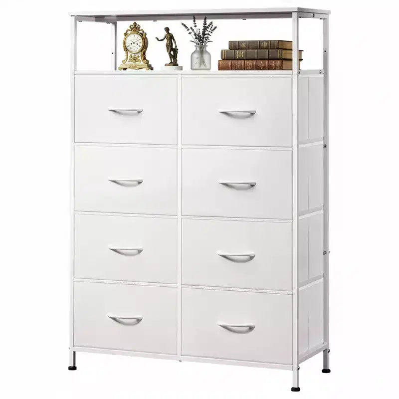 Commode en tissu à 8 tiroirs, tour de rangement haute pour chambre, placard, salon, couloir