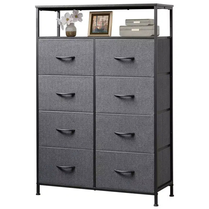Commode en tissu à 8 tiroirs, tour de rangement haute pour chambre, placard, salon, couloir