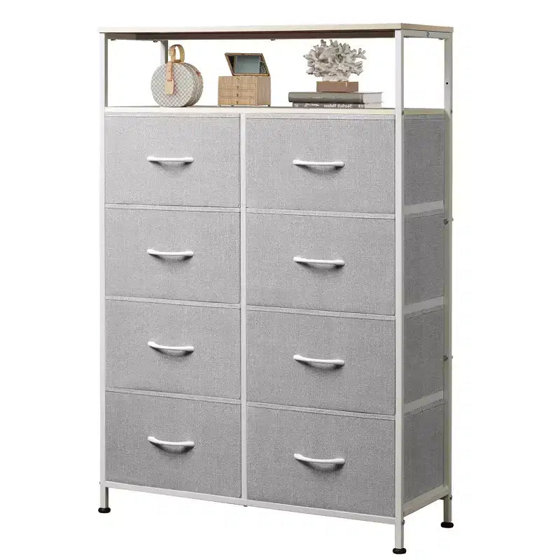 Commode en tissu à 8 tiroirs, tour de rangement haute pour chambre, placard, salon, couloir