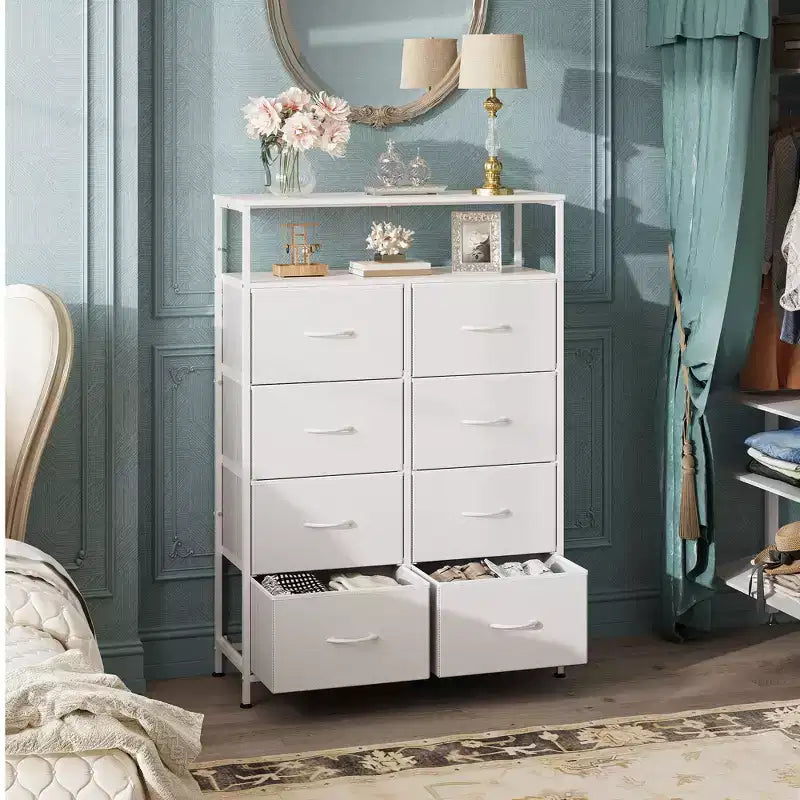 Commode en tissu à 8 tiroirs, tour de rangement haute pour chambre, placard, salon, couloir