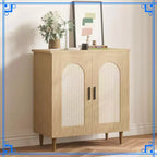 Rattan Buffet Cabinet with Storage, 30.51 Accent Console Table, Adjustable Shelves, Compact Sideboard for Entryway, Dining Room, & Kitchen