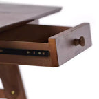 Bureau en hévéa de 57 po avec 1 tiroir, pieds en A, noyer pour bureau à domicile