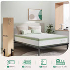 Matelas hybride mi-ferme en boîte de 12 pouces, mousse à mémoire de forme et ressorts ensachés, isolation des mouvements