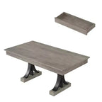 Table de salle à manger pour 6-8 personnes avec 2 tiroirs, Table de cuisine en bois avec double piédestal et grand plateau, Grande table à manger rectangulaire de 2,4 m avec cadre robuste