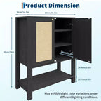 Meuble à chaussures en rotin pour entrée, étagère de rangement étroite de style ferme avec 2 portes pour vestibule, couloir, salon