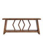 Table console à 2 niveaux extra longue de 70,86 po, table de canapé rustique avec cadre en métal