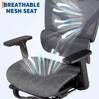 Chaise de bureau ergonomique avec repose-pieds, chaise de bureau en maille avec support lombaire réglable, appui-tête et accoudoirs, pour le bureau