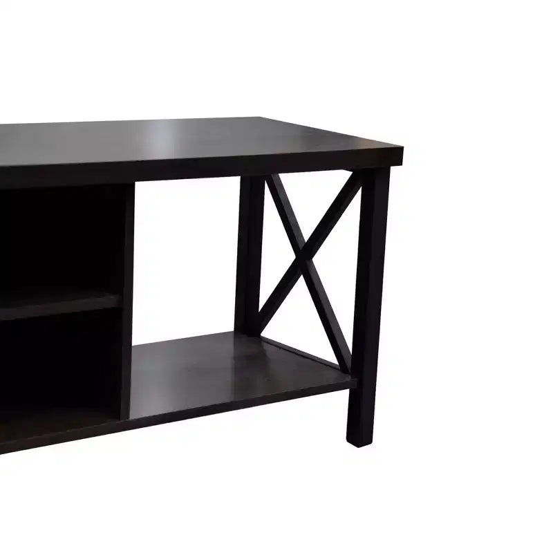 Meuble TV en bois de 58,27" avec 4 étagères de rangement, convient aux TV jusqu'à 65"