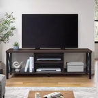 Meuble TV en bois de 58,27" avec 4 étagères de rangement, convient aux TV jusqu'à 65"