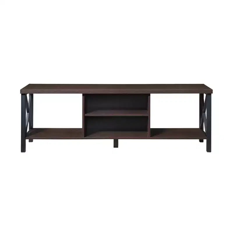 Meuble TV en bois de 58,27" avec 4 étagères de rangement, convient aux TV jusqu'à 65"