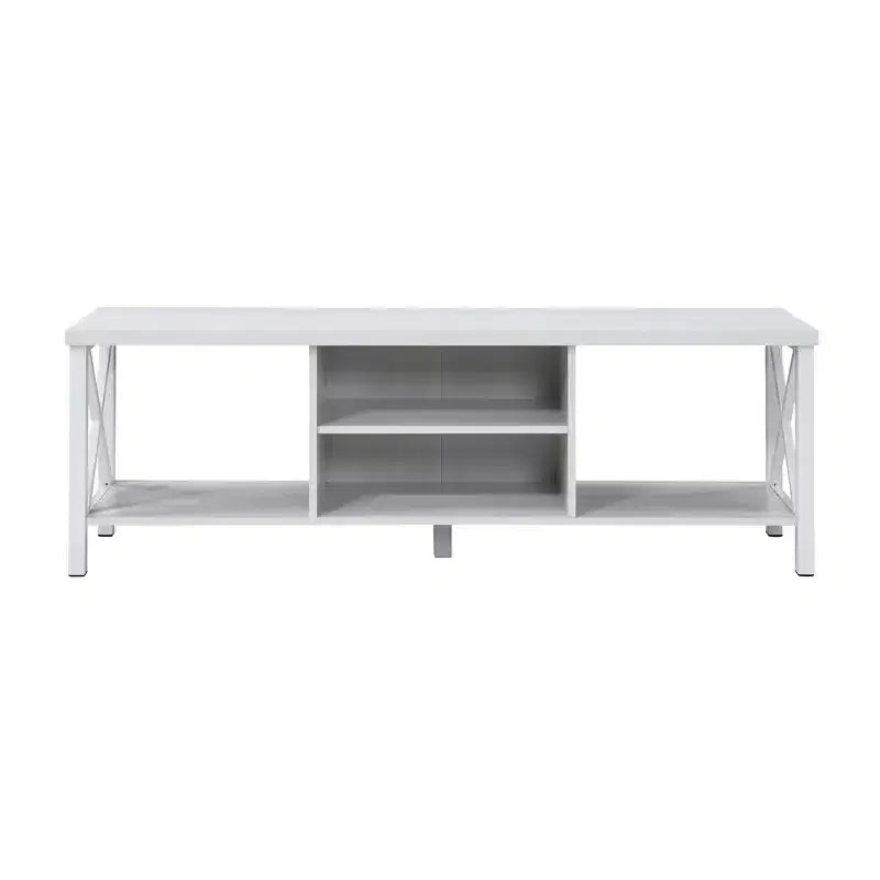 Meuble TV en bois de 58,27" avec 4 étagères de rangement, convient aux TV jusqu'à 65"