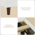 Cadre de lit plateforme capitonné Queen avec tête de lit à oreilles haute de 51,2 po, lin beige