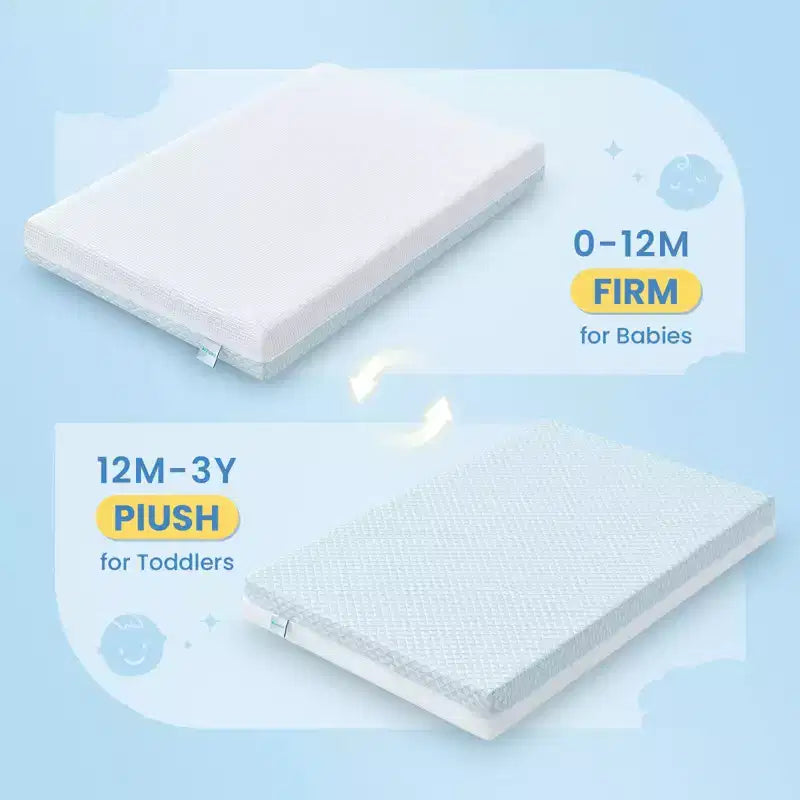 Matelas pour mini-lit 38x24x4, housse lavable en Lyocell respirant, matelas pour parc avec mousse à mémoire de forme gel confortable