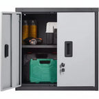 VIYET 26 Foldable Metal Wall Cabinet - Black, Adjustable Shelf, Magnetic Door, 240LBS Load