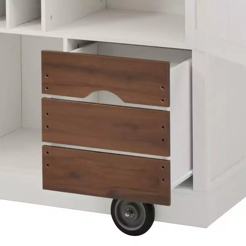 Chariot de cuisine roulant de style campagnard de 54 po avec abattant