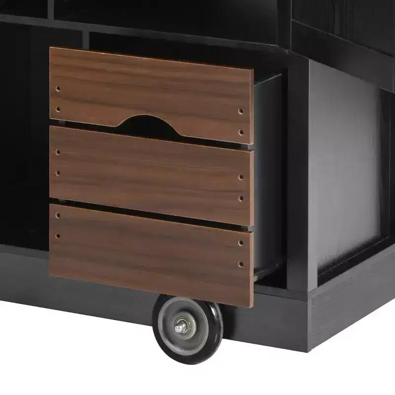 Chariot de cuisine roulant de style campagnard de 54 po avec abattant
