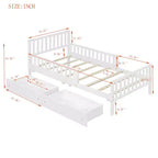 Lit plateforme en bois double avec tête et pied de lit