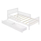 Lit plateforme en bois double avec tête et pied de lit