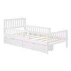 Lit plateforme en bois double avec tête et pied de lit