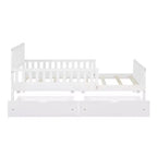 Lit plateforme en bois double avec tête et pied de lit