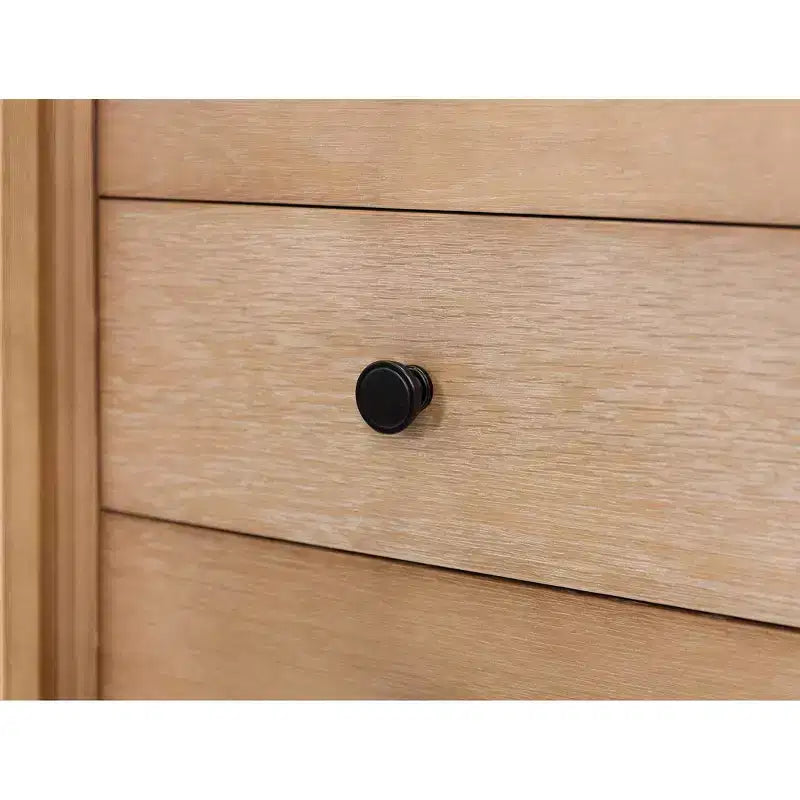 Bibliothèque cintrée moderne en bois de 78", collection Laurel, marron clair, 3 tiroirs