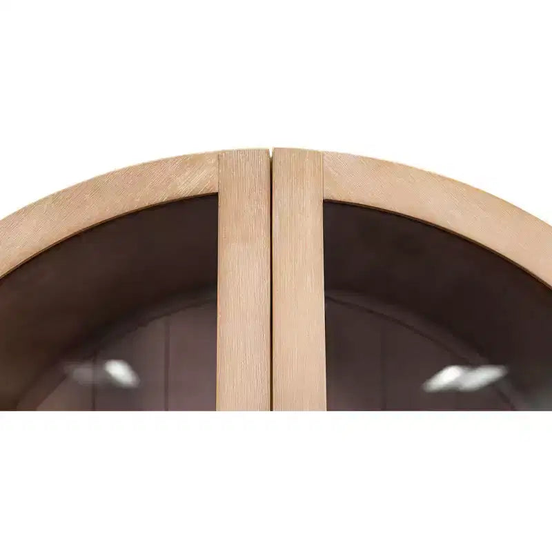 Bibliothèque cintrée moderne en bois de 78", collection Laurel, marron clair, 3 tiroirs